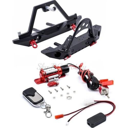 Metal Stinger Front Bumper Winch Rear Spare Tire Bracket for 1/10 RC Crawler Car Defender TRX4 Axial SCX10 90046 TF2 CC01 KM2