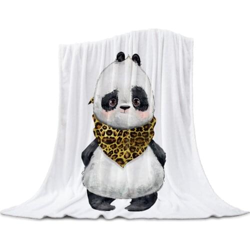 Farm Panda Watercolor Cute Scarf Throw Blanket Soft Picnic Blanket Home Decor Microfiber Flannel Blankets for Beds