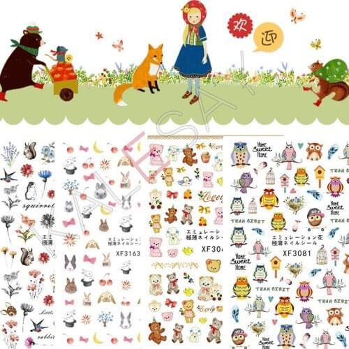 3D Nail Art Stickers Manicure Design Countryside Nail Sticker Back Glue Adhesive 3D Transfer Foil Decals Decoration Nail Wraps
