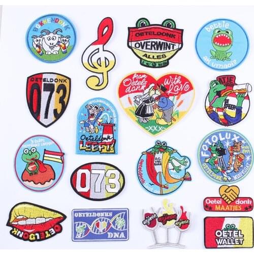 Iron on Patches for Clothes Embroidery Patch Clothing Stickers Ironing Patches Letters Sewing Diy Oeteldonk Applique Stripes I