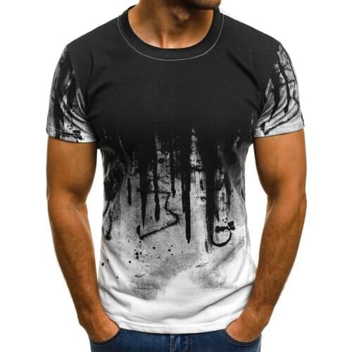 The new 2020 3D Inkblotting mens Breathable Cool T-shirt, a hot summer selling mens fashion round collar short T-shirt