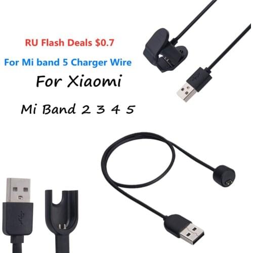 New Smart Wristband Bracelet Charger Wire for Xiaomi Miband Mi Band 5 4 3 2 USB Chargers Cable Charging Power Cord Line
