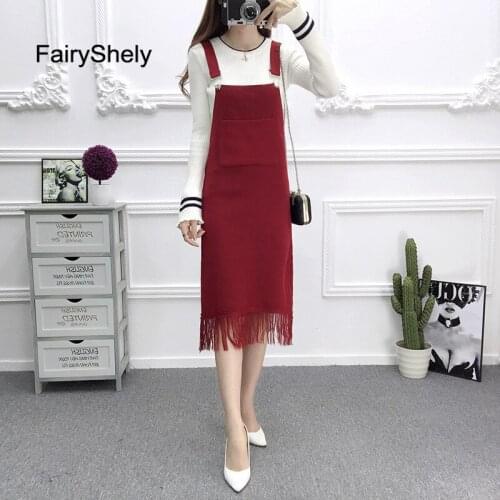 Korean Elegant Sweater Vest Dress Women 2019 Sexy Wine Red Split Tie Loose knitti ng Dresses Autumn Female Casual Vestidos