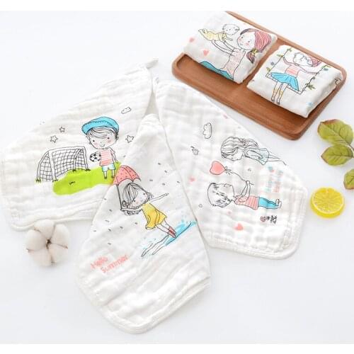 People Baby Face Towel 30x30cm Muslin Cloth Kids Child Hand Toewl for Newborn Infant Toddler Boys Girls Gauze Cotton Gift