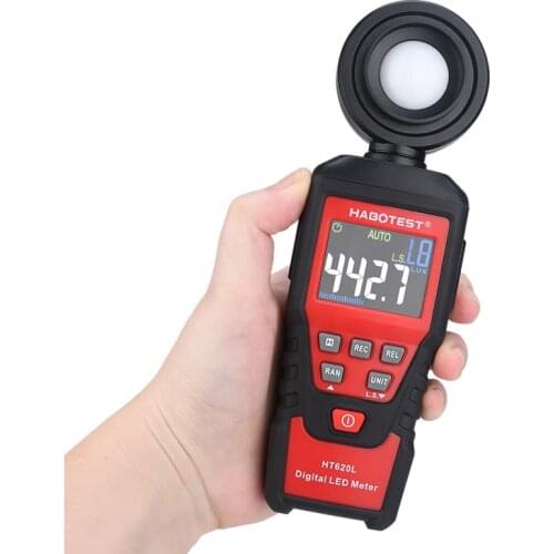 Light Meter HT620L Lux Meter Digital Luxmeter Professional Photometer LED Illuminometer 180 Degree Rotation 100000 LUX