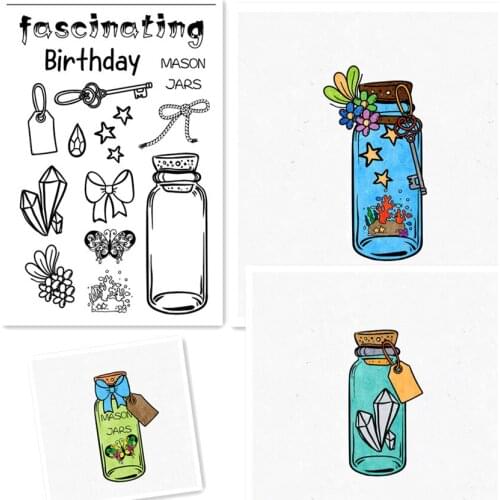 11*16cm wish bottle Transparent Silicone Rubber Clear Stamps cartoon Scrapbooking/DIY Easter Childrens toys album