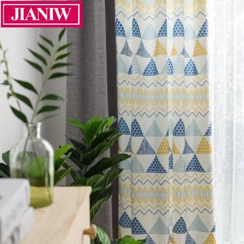 JIANIW Luxurious Modern Geometric Pattern Printed stitching Room Darkening Curtains Drapes Blinds for Bedroom Living Room