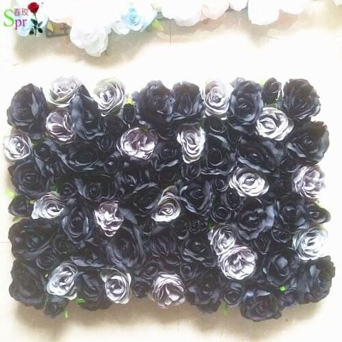 SPR black gray high quality Artificial rose flower wall panel backdrop arch wedding market home occasion decoration