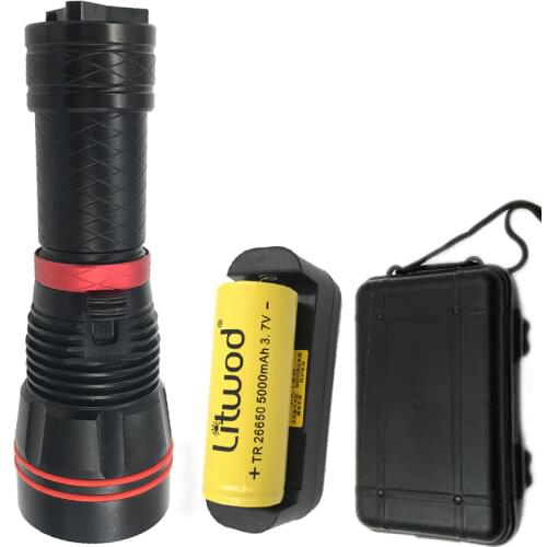 XM-L2 U3 Diving Flashlight Waterproof IPX8 15 Hours Shock Resistant Led Bulbs Underwater 80m Light Stepless Dimming Aluminum