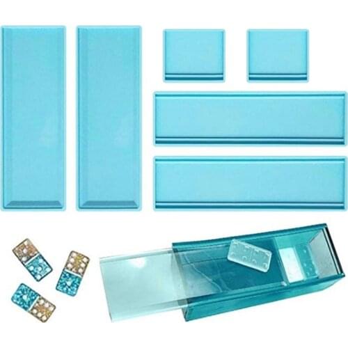 1 Set Domino Storage Box Epoxy Resin Mold Container Casting Silicone Mould DIY Crafts Making Tools