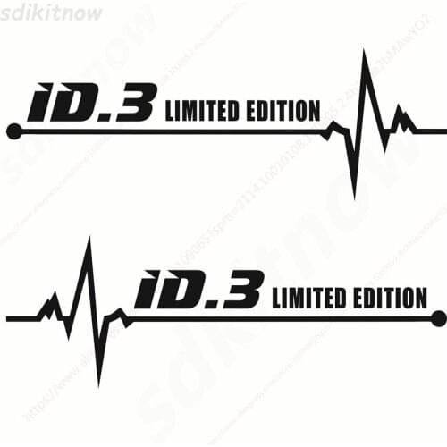 1pair New Heart BEATS Car Decal Sticker Styling Windows Door Decoration For Volkswagen Electric ID.3 ID.4 ID.6 accessories