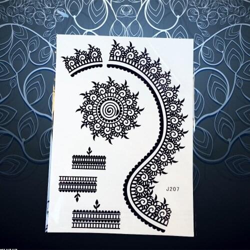 1PC Fashion Temporary Tattoo Henna Paste Black Painting Waterproof Lace Flower Tattoo Bracelet For Women Tattoo Templates PBJ207