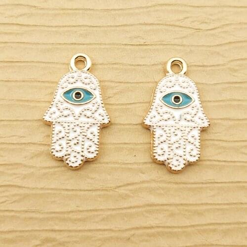 10pcs 12x21mm eyes hand enamel charm for jewelry making and crafting earring pendant necklace charm bracelet charms