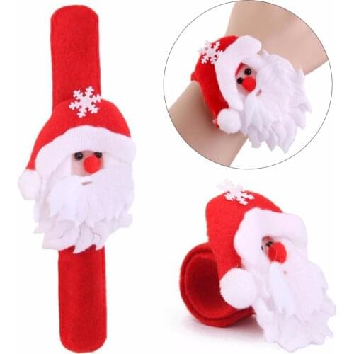 12x Christmas Santa Claus Wrist Slap Band Wristband Party Bracelet For Adult Kid 2018 DIY Newest