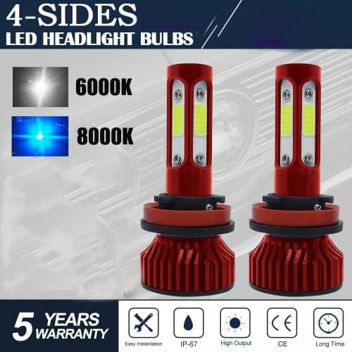 CarTnT 2PCS Super Bright H11 LED H9 HB3 9005 HB4 9006 H11 H7 H8 LED Headlight 100W 20000LM 6000K 12V 8000K Car Headlight Bulbs