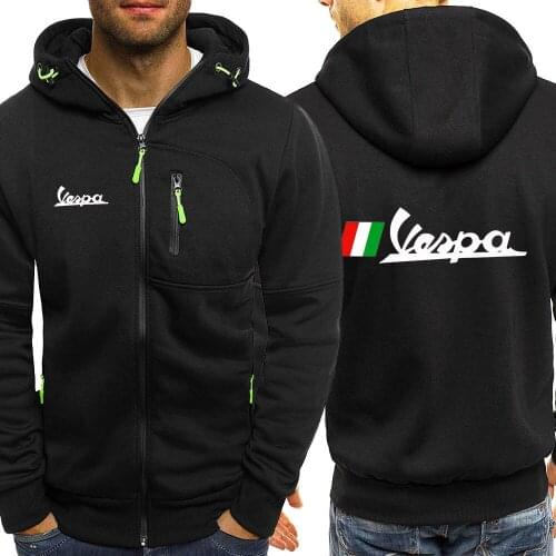 2021Vespa Brand Hoodie Fleece Cardigan Hooded Coat Mens Hoodies Sweatshirts Pullover For Male Hoody Sweatshirt