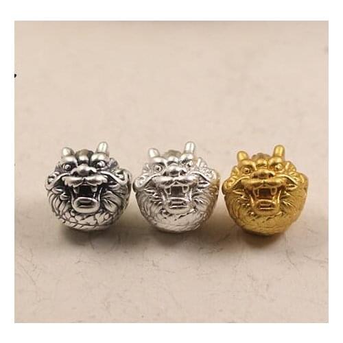 3D 100% 999 Silver Beads Pure Silver Dragon Beads Good Luck Power Dragon Beads DIY Jewelry Accessories