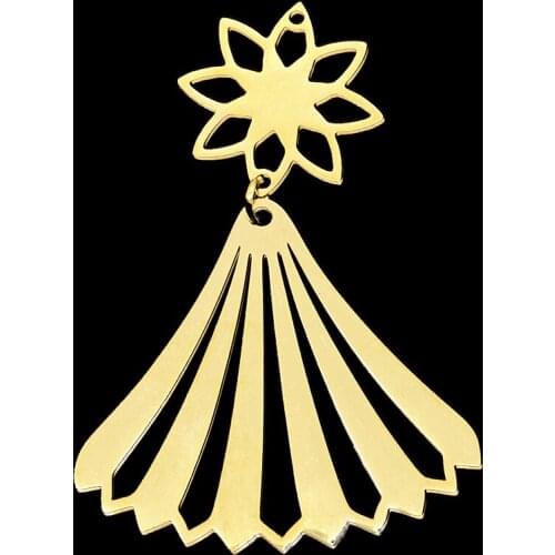 5pcs/lot 100% Stainless Steel Two-section Flowers DIY Earring Pendant Charm Wholesale Factory Prices Custom Charms