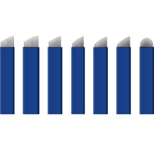 50PCS Professional Microblading Needles Disposable Tattoo Blade for Permanent Makeup Embrodiery Manual Pen Eyebrow Lip Accessory