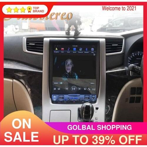 Android 9.0 4+64GB Car GPS Navigation For Toyota Alphard Vellfire 2007-13 Head Unit Multimedia Autoradio Tape Player Tesla style