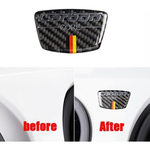 Carbon Fiber Emblem Car Stickers B Column Door Bumper Sticker For Mercedes C Class W205 C180 C200 C300 GLC Car Styling