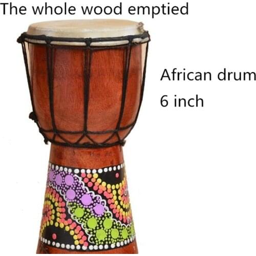 Djembe Drummer Percussion 6 inch or 4 inch Classic Painting Wooden African Style Hand Drum For Children Toys