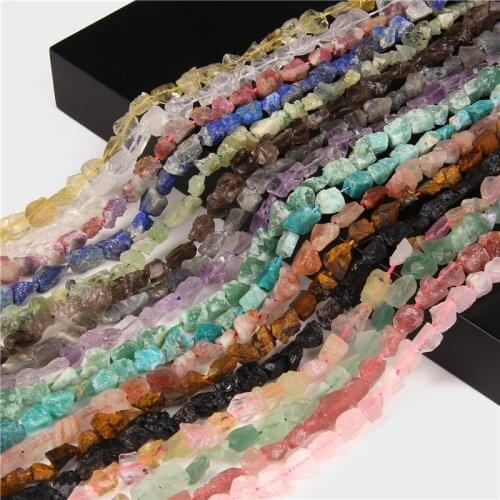 7-11mm Irregular Natural Raw Stone Freeform Rough Quartzs Amethysts Tourmaline Lapis Lazuli Beads For Jewelry DIY Handmade