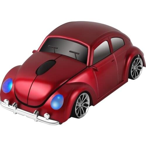 CHYI Mini Wireless Mouse 2.4Ghz Receiver 1600 DPI USB Optical Mice Beetle Car Shape Computer Gaming Mouse For Mac Laptop Desktop