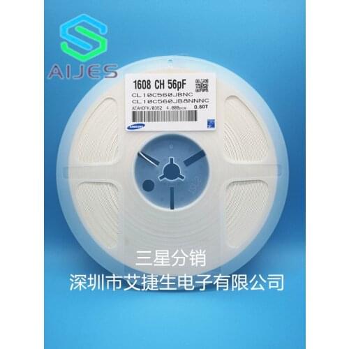 CL10C560KB8NNNC CL10C560JB8NNWC CL10C560JB8NNNC CL10C560JB8NFNC CL10C560FB8NNNC CL10C560CB8NNNC 0603 56pF 50V C0G ±0.25pF ±1