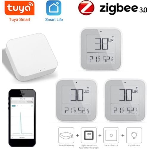 Smart ZigBee Bluetooth-compatible Mesh Brightness Thermometer Light Temperature Humidity Detector Tuya Smart App Alexa Control