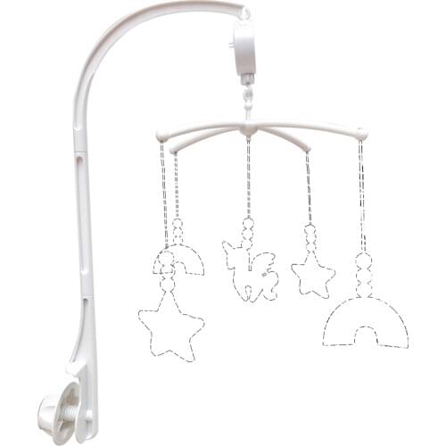 Baby Bed Bell Toy Holder 66CM Newborn Bell Crib Toy For 0-12 Month Baby Mobile Crib Music Box Arm Bracket White Rattles Bracket