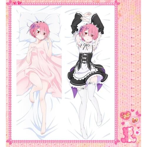 Anime Cartoon Re Zero Kara Hajimeru Isekai Seikatsu Double sided hugging Pillow Case Pillow Cover Pillowcase Peach Skin 71022