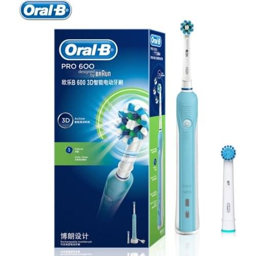 Oral B D16 Electric Rotating Toothbrush Rechargeable Crossaction Tooth Brush Deep Clean Adult Teeth Whitening 1handle+2 Heads