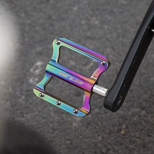 GUB Bike Pedals Rainbow Aluminum Alloy Anti-Slip Bicycle Pedal Sealed Bearing Flat Platform Bike Part for BMX MTB Road Bike