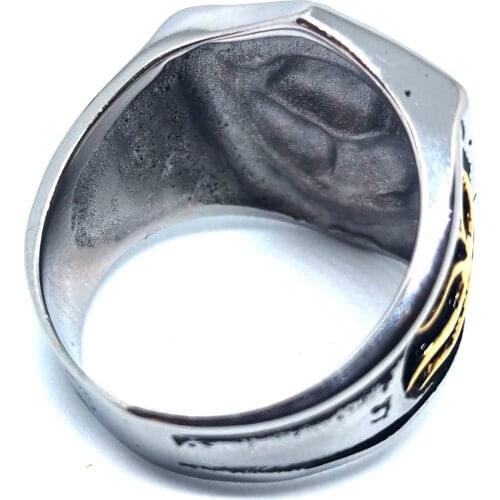 MIQIAO Stainless Steel Titanium Retro Punk Hip Hop Motor Cycle Fan Rider Rings for Men Women Couple Friends Gift Jewelry Gothic