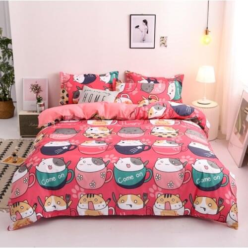 Red Cartoon Duvet Cover 220x240 Pillowcase 3Pcs,Quilt Cover 210x210,Bedding Set,Blanket Cover,Double Queen King Size Bed Cover