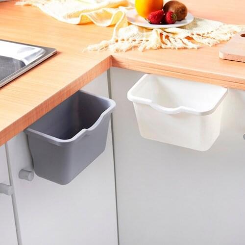 Kitchen Wall Mounted Waste Bin Kitchen Hanging Cabinet Door Hanging Trash Bin Garbage Car Trash Can Rubbish Container 3 Colors