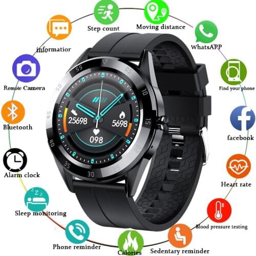 LIGE Full Touch Screen Smart Watch Men Heart Rate Blood Pressure IP68 Waterproof Sport Multifunction Bluetooth Phone Smartwatch