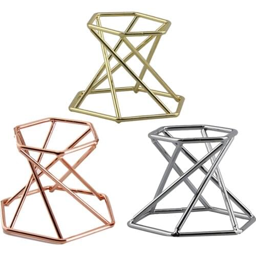 Metal Display Stand Holder for Geode Fossils Minerals Relics Rocks Gemstone