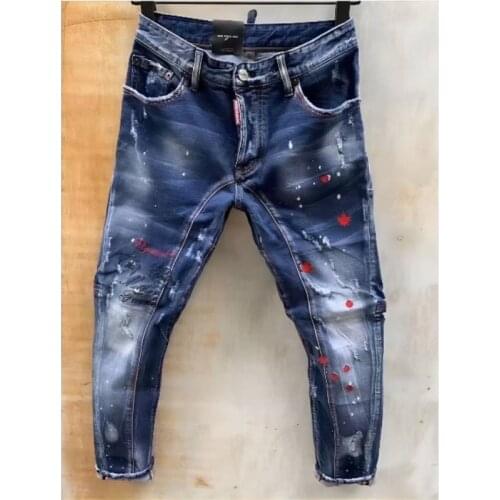Men Jeans Pencil Pants Motorcycle Party Casual Trousers Street Clothing 2021 Denim Man Clothin T128