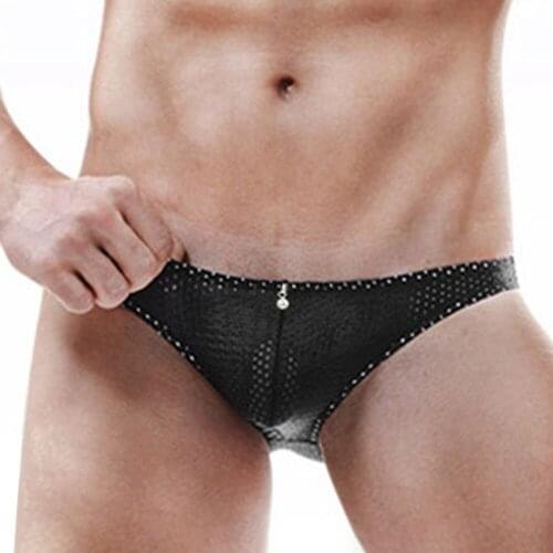 Sissy Panties Men Mesh Sexy Low Waist Briefs Briefs Breathable Underwear Trunks Underpant Bikini Erotic Lingerie 2021 Fashion