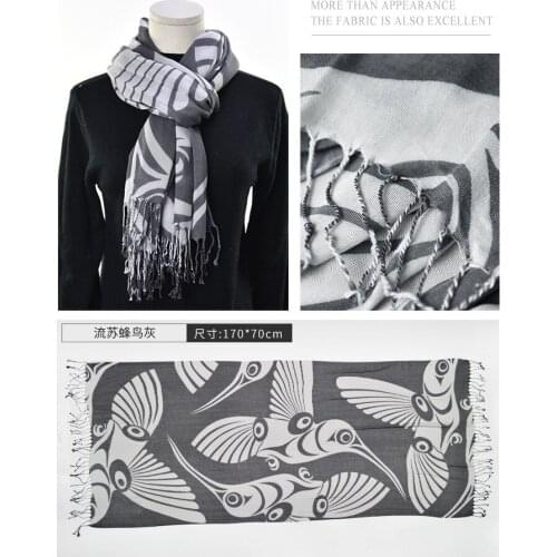 2021 Fashion Newest Bird Printed Pattern Cotton Viscose Scarf Shawls Wraps Hijabs 10pcs/lot