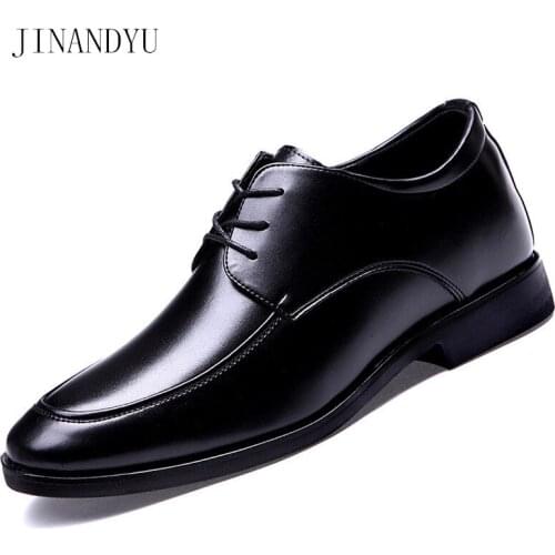 Hidden Heel Dress Men Business Shoes Genuine Leather Elevator Shoes for Men Classic Italian Brown Black Men Office Shoes Formal