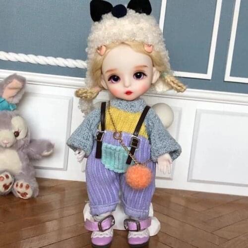 16cm Wig BJD Doll Movable Joints Cute Face DIY Bjd Dolls with Big Eyes Bjd Toys Gifts for Girl Handmand Toy