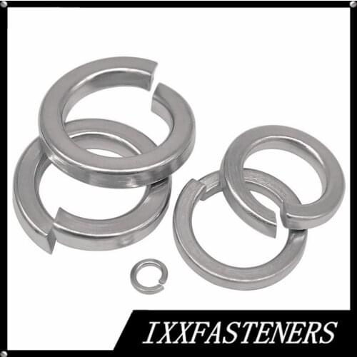 4# 6# 8# 10# 12# 1-4 5-16 3-8 7-16 1-2 ANSIB18.21.1 316 Stainless Steel Spring Lock Washer Compression Electrical Elastic Gasket