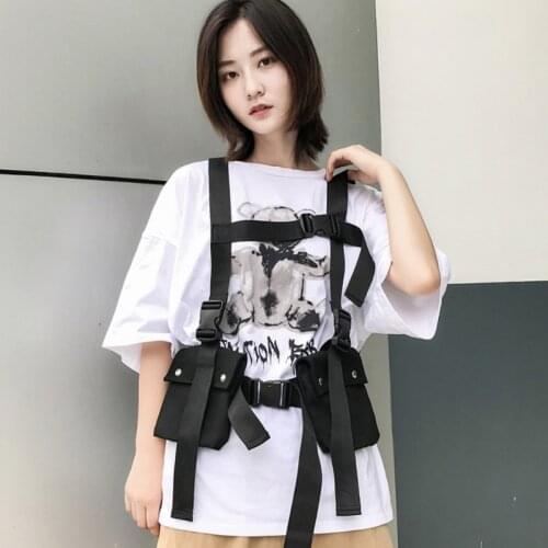Fashion Hip Hop Streetwear Men Women Tactical Chest Rig Waist Packs Bag Adjustable Shouldur Bag Multi-pockets Vest Bag