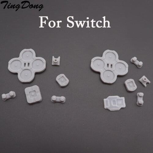 TingDong 2sets/lot Rubber Conductive Buttons A-B D-pad for NS Nintendo Switch Joy-Con Silicone Start Select Keypad