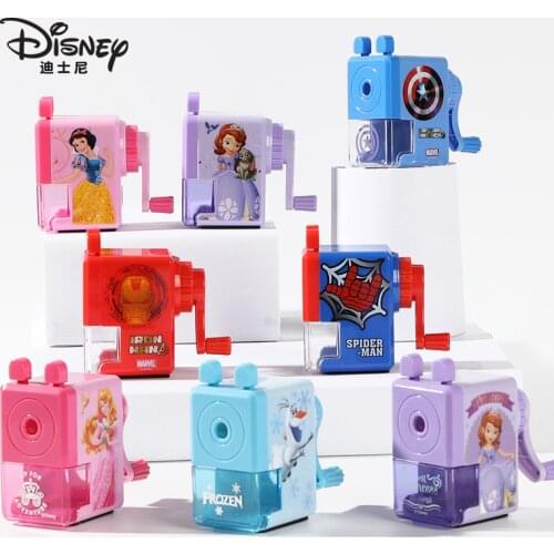 Disney Princess Elsa Pencil Sharpener Cartoons Marvel Iron Man Stationery Items Mickey Minnie Pen Knife Art Sharpener Gift