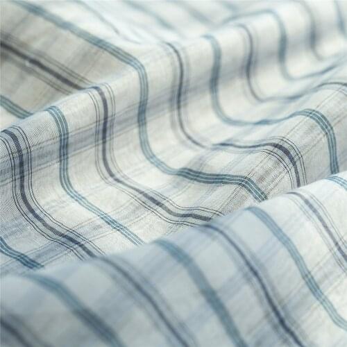 Yarn-dyed fresh color check/plaid silk blends cotton fabric, double layer, sewing for dress, skirt, blouse, craft by the yard