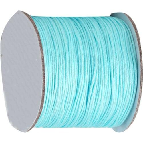 0.8mm Auqa Blue Rattail Braid Nylon Cord+Jewelry Findings Accessories Macrame Rope Bracelet Beading Cords 200m/roll